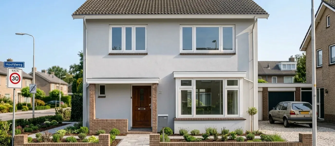 Vrijstaande woning na volledige gevelrenovatie en nieuw schilderwerk